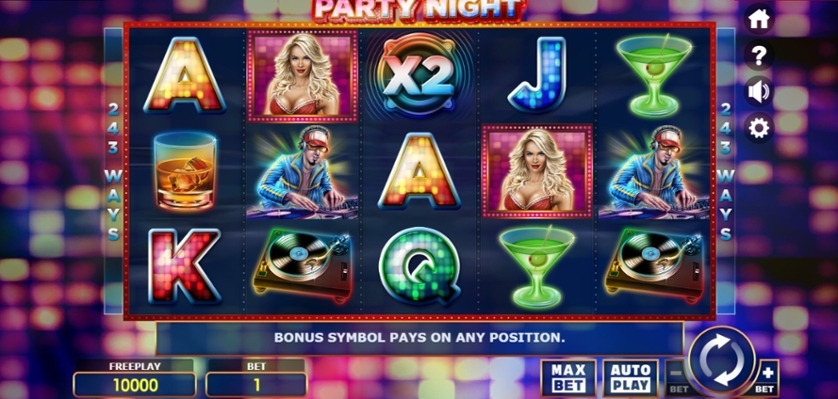 Party Night, JILI SLOTS, slot festiva, gráficos vibrantes, rodadas grátis